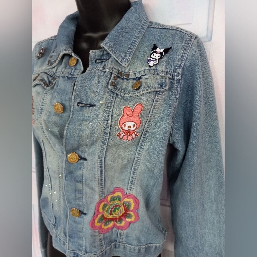 Y2k custom RAGE Hello Kitty OOAK Victoria Couture jacket! Kawaii aesthetic - Picture 3 of 7